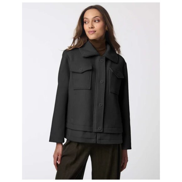 Bernardo Metro Haven Black Wool Coat NWT - Picture 1 of 8